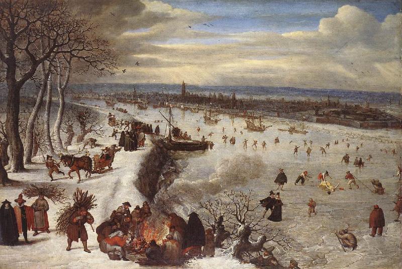 VALKENBORCH, Lucas van View of Antwerp with the Frozen Schelde tg